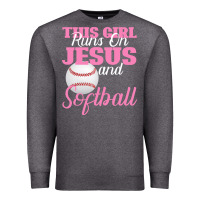 Charcoal Heather This Girl Jesus And Softball Premium Sweatshirt - Bettercallsaul