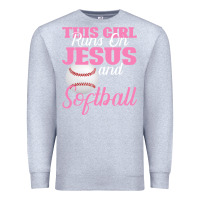 Heather Grey This Girl Jesus And Softball Premium Sweatshirt - Bettercallsaul