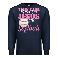 Navy This Girl Jesus And Softball Premium Sweatshirt - Bettercallsaul