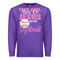 Purple This Girl Jesus And Softball Premium Sweatshirt - Bettercallsaul