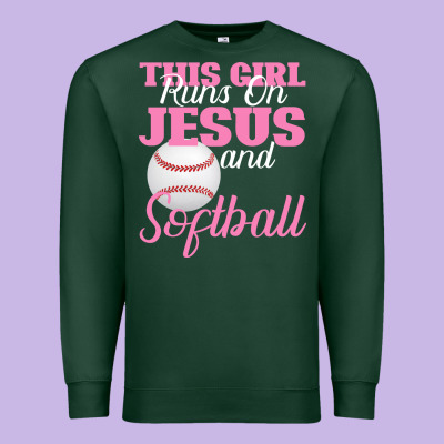 This Girl Jesus And Softball Premium Sweatshirt Designed By Bettercallsaul