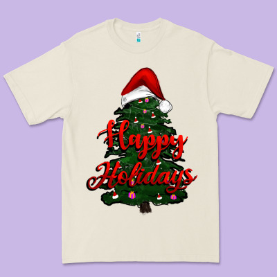 Happy Holidays Christmas Tree Premium Tee Designed By Ranaportraitstore