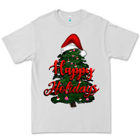 Dove Grey happy holidays christmas tree Premium Tee - RanaPortraitStore