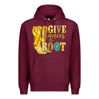 Burgundy Give Cancer the boot Childhood Cancer Premium Hoodie - NancyCooperArtShop