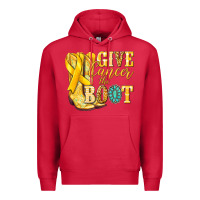 Cardinal Give Cancer the boot Childhood Cancer Premium Hoodie - NancyCooperArtShop