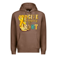 Chestnut Give Cancer the boot Childhood Cancer Premium Hoodie - NancyCooperArtShop