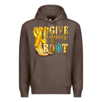 Coffee Give Cancer the boot Childhood Cancer Premium Hoodie - NancyCooperArtShop