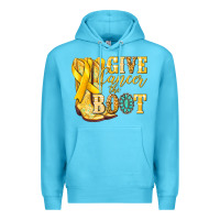 Ocean Blue Give Cancer the boot Childhood Cancer Premium Hoodie - NancyCooperArtShop