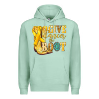 Seafoam Give Cancer the boot Childhood Cancer Premium Hoodie - NancyCooperArtShop