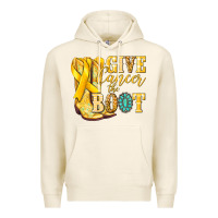 Tofu Give Cancer the boot Childhood Cancer Premium Hoodie - NancyCooperArtShop