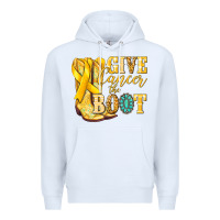 Give Cancer The Boot Childhood Cancer Premium Hoodie | Teevron