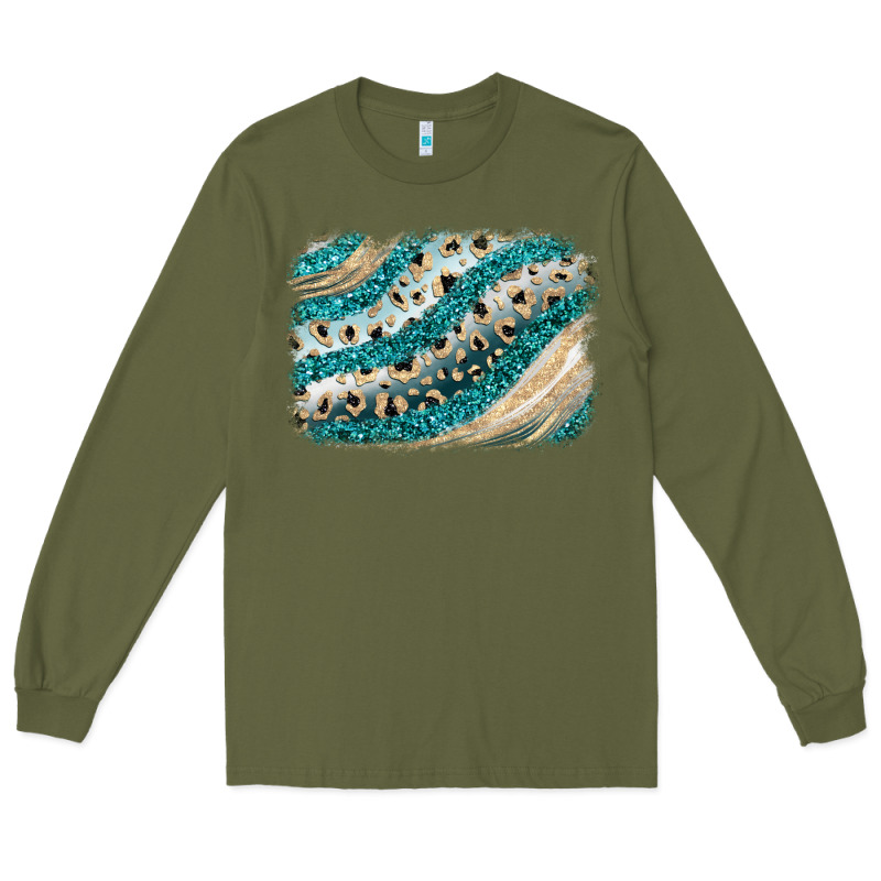 Turquoise Glitter Background Long Sleeve Tee by JahusDesignShop | Teevron