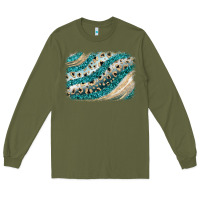 Army Green turquoise glitter background Long Sleeve Tee - JahusDesignShop