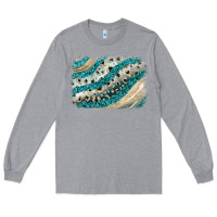 Heather Grey turquoise glitter background Long Sleeve Tee - JahusDesignShop