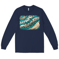 Navy turquoise glitter background Long Sleeve Tee - JahusDesignShop