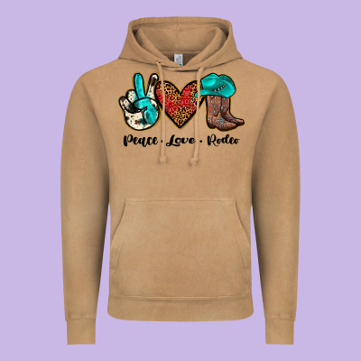 Peace Love Rodeo Vintage Hoodie Designed By Jahusdesignshop