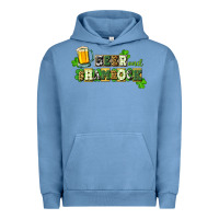 Pigment Pebble Blue Beer and shamrock Urban Hoodie - CowGirlArtShop