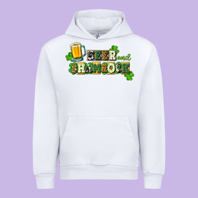 Beer And Shamrock Urban Hoodie Designed By Cowgirlartshop