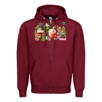 Burgundy gingerbread coffee Zipper Hoodie - MaliasSmallBusiness