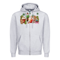 Heather Grey gingerbread coffee Zipper Hoodie - MaliasSmallBusiness