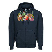 Navy gingerbread coffee Zipper Hoodie - MaliasSmallBusiness