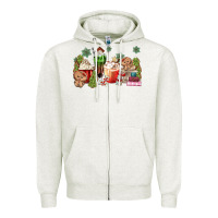 Oatmeal Heather gingerbread coffee Zipper Hoodie - MaliasSmallBusiness