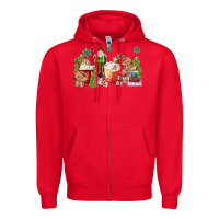 Red gingerbread coffee Zipper Hoodie - MaliasSmallBusiness