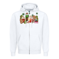 White gingerbread coffee Zipper Hoodie - MaliasSmallBusiness