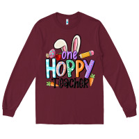 Burgundy one hoppy teacher Long Sleeve Tee - MaliasSmallBusiness