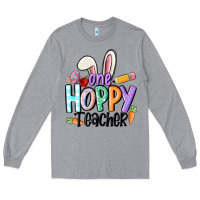 Heather Grey one hoppy teacher Long Sleeve Tee - MaliasSmallBusiness