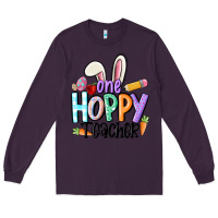 Plum one hoppy teacher Long Sleeve Tee - MaliasSmallBusiness
