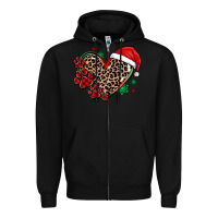 Black christmas paw heart Zipper Hoodie - MaliasSmallBusiness