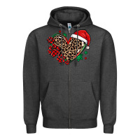 Charcoal Heather christmas paw heart Zipper Hoodie - MaliasSmallBusiness