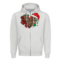 Dove Grey christmas paw heart Zipper Hoodie - MaliasSmallBusiness