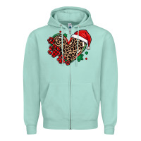 Seafoam christmas paw heart Zipper Hoodie - MaliasSmallBusiness