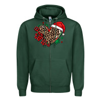 Sports Green christmas paw heart Zipper Hoodie - MaliasSmallBusiness