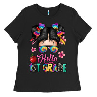 Black hello first grade Ladies Tee - texasbilliewilder
