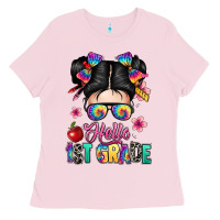 Bubblegum Pink hello first grade Ladies Tee - texasbilliewilder