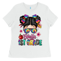White hello first grade Ladies Tee - texasbilliewilder