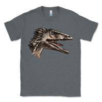 Charcoal Heather Deinonychus Face Classic Tee - LillyAllenDesigns