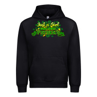 Black Just a girl who loves St. Patrick's Day Urban Hoodie - HowdyJamesFarm