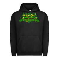 Pigment Black Just a girl who loves St. Patrick's Day Urban Hoodie - HowdyJamesFarm