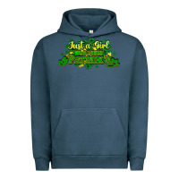 Pigment Midnight Navy Just a girl who loves St. Patrick's Day Urban Hoodie - HowdyJamesFarm