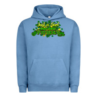 Pigment Pebble Blue Just a girl who loves St. Patrick's Day Urban Hoodie - HowdyJamesFarm