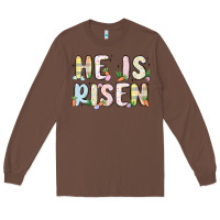 Chestnut he is risen Long Sleeve Tee - MaliasSmallBusiness