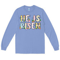 Colony Blue he is risen Long Sleeve Tee - MaliasSmallBusiness