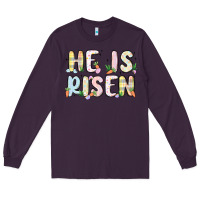 Plum he is risen Long Sleeve Tee - MaliasSmallBusiness