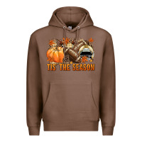 Chestnut Tis' the season Football and light yellow helmet Premium Hoodie - NancyCooperArtShop