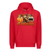 Red Tis' the season Football and light yellow helmet Premium Hoodie - NancyCooperArtShop