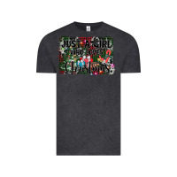 Vintage Black just a girl who loves christmas Vintage Tee - AdoDesignShop